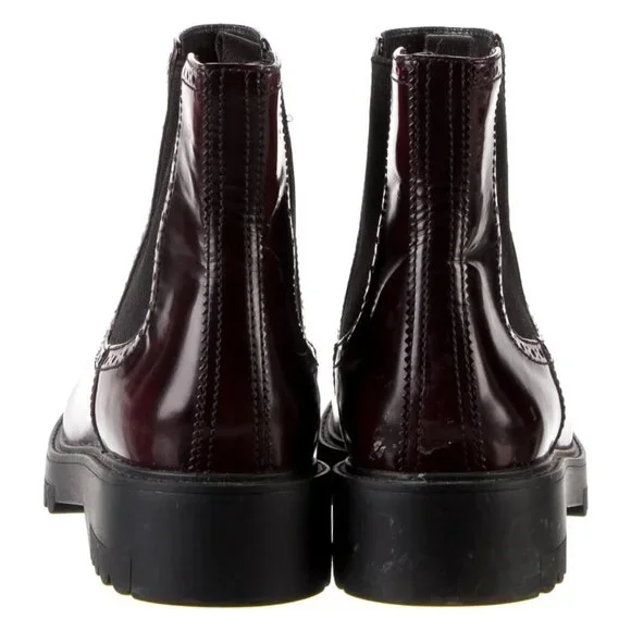 Prada Patent Leather Chelsea Boots Sz 41